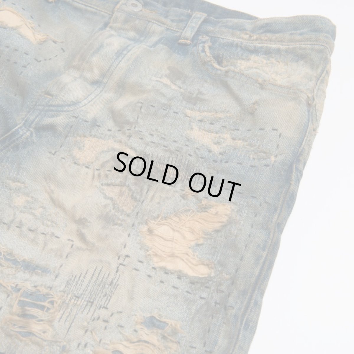 画像2: VARDE77 SPECIAL DAMAGE&REPAIR DENIM PANTS (2)