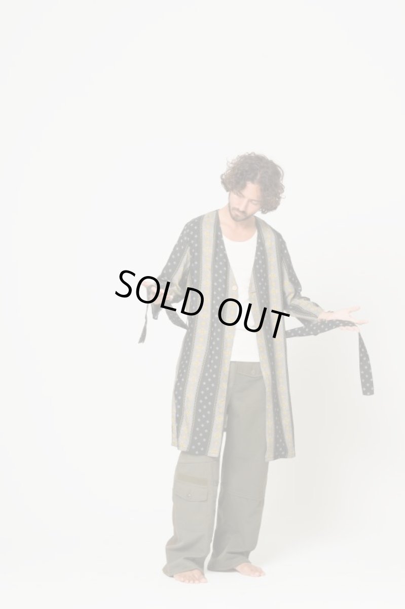 画像5:  VINTAGE TEXTILE BLACK ALOHA GOWN (5)