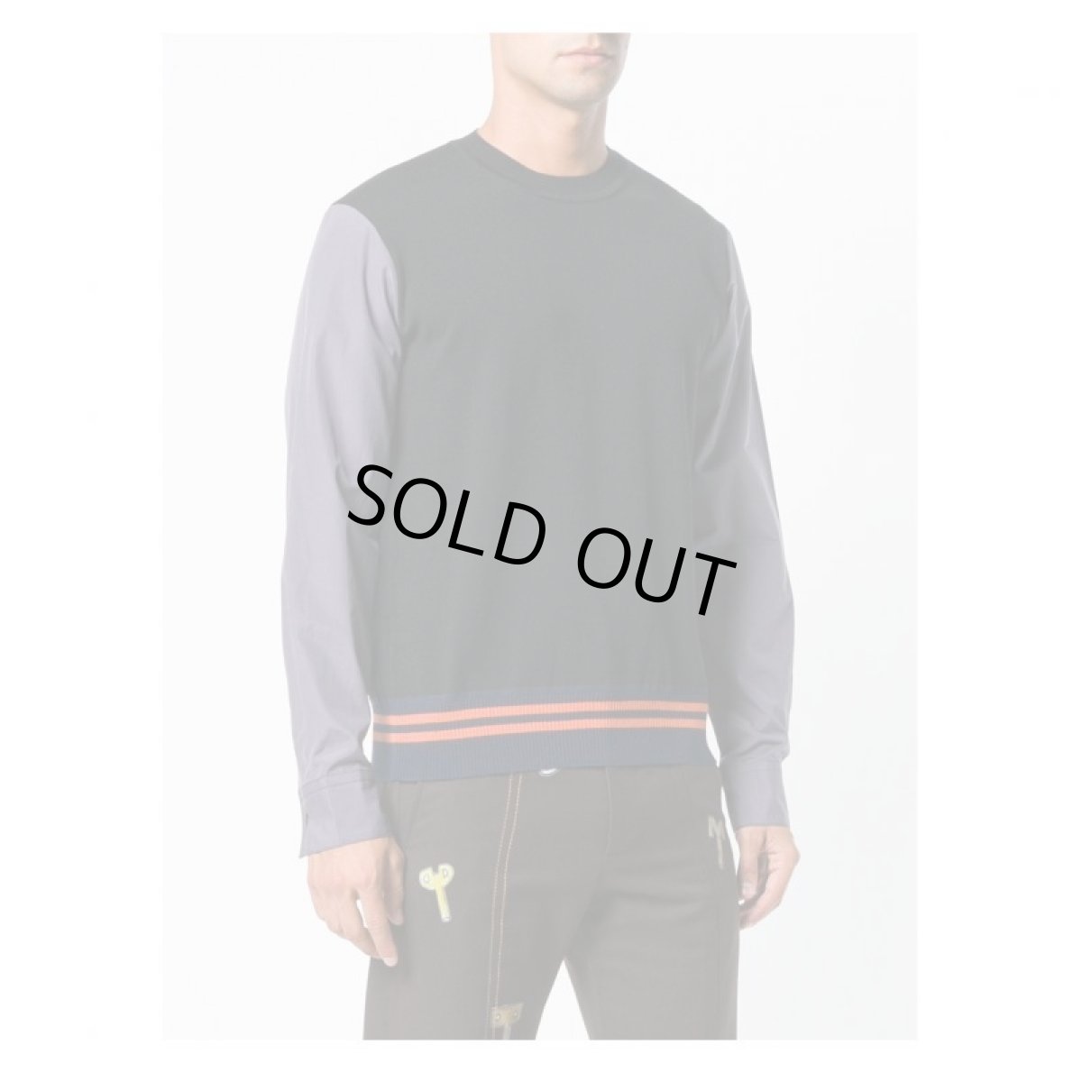 画像2: M A R N I 18AW CONTRAST SLEEVE SWEATER BLACK (2)