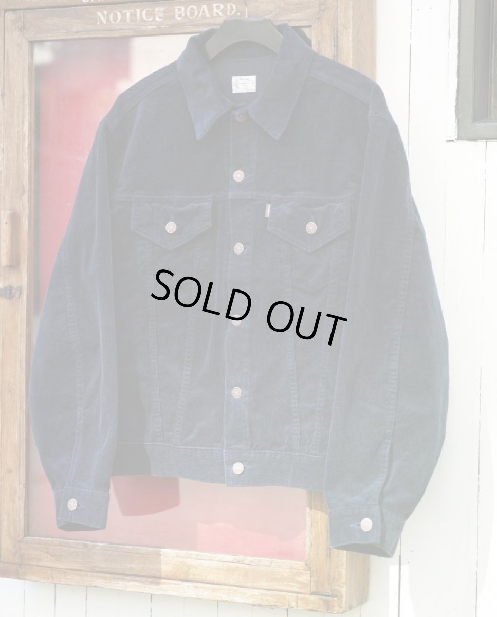 画像7: VINTAGE STRETCH CORDUROY JACKET NAVY (7)
