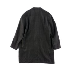 画像2: LINEN SUMIZOME ATELIER COAT CHARCOAL GRAY (2)