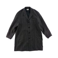 画像1: LINEN SUMIZOME ATELIER COAT CHARCOAL GRAY (1)