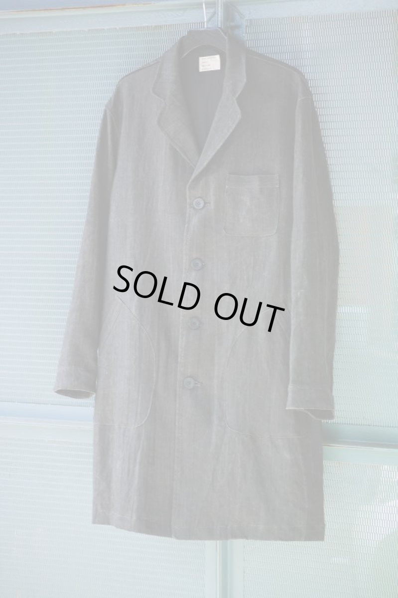 画像8: LINEN SUMIZOME ATELIER COAT CHARCOAL GRAY (8)