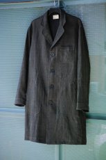 画像8: LINEN SUMIZOME ATELIER COAT CHARCOAL GRAY (8)