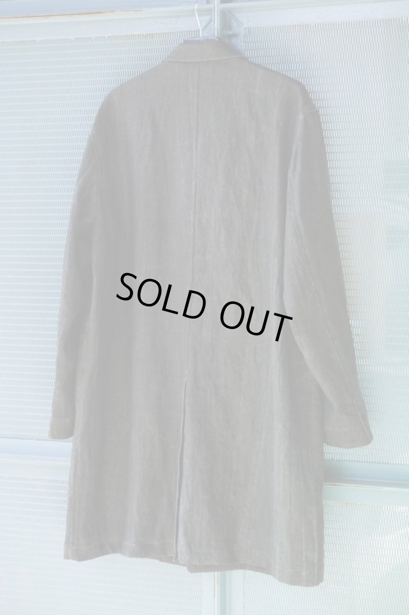 画像12: LINEN SUMIZOME ATELIER COAT CHARCOAL GRAY (12)