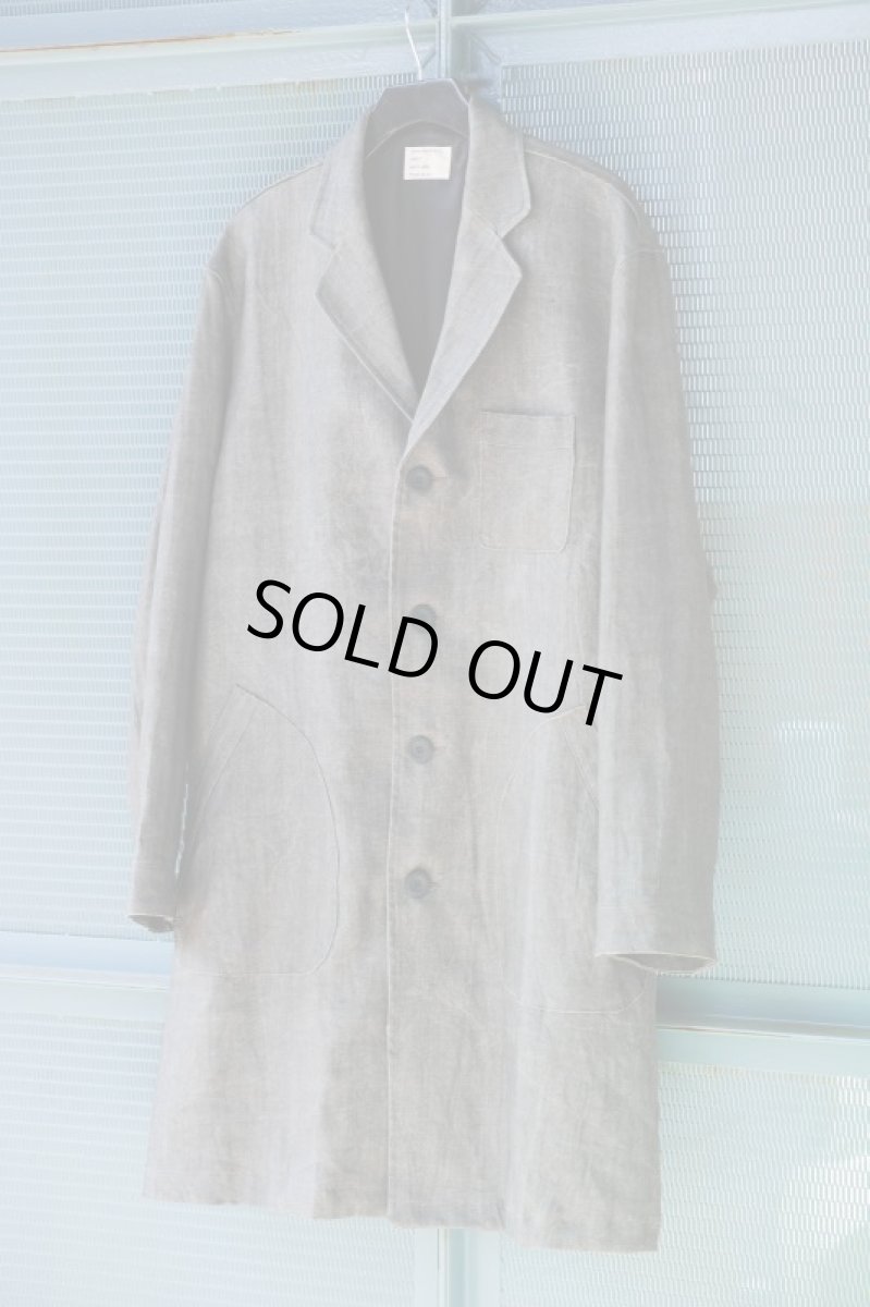 画像9: LINEN SUMIZOME ATELIER COAT GRAY (9)