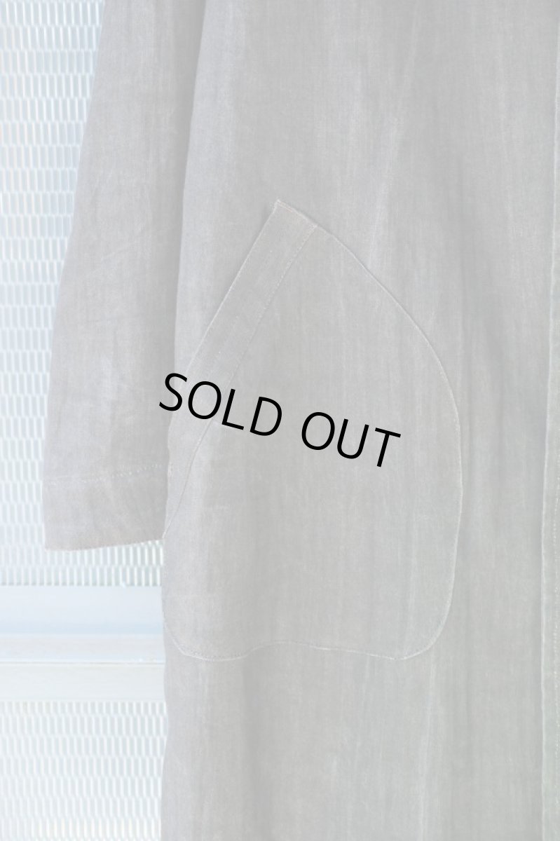 画像10: LINEN SUMIZOME ATELIER COAT CHARCOAL GRAY (10)