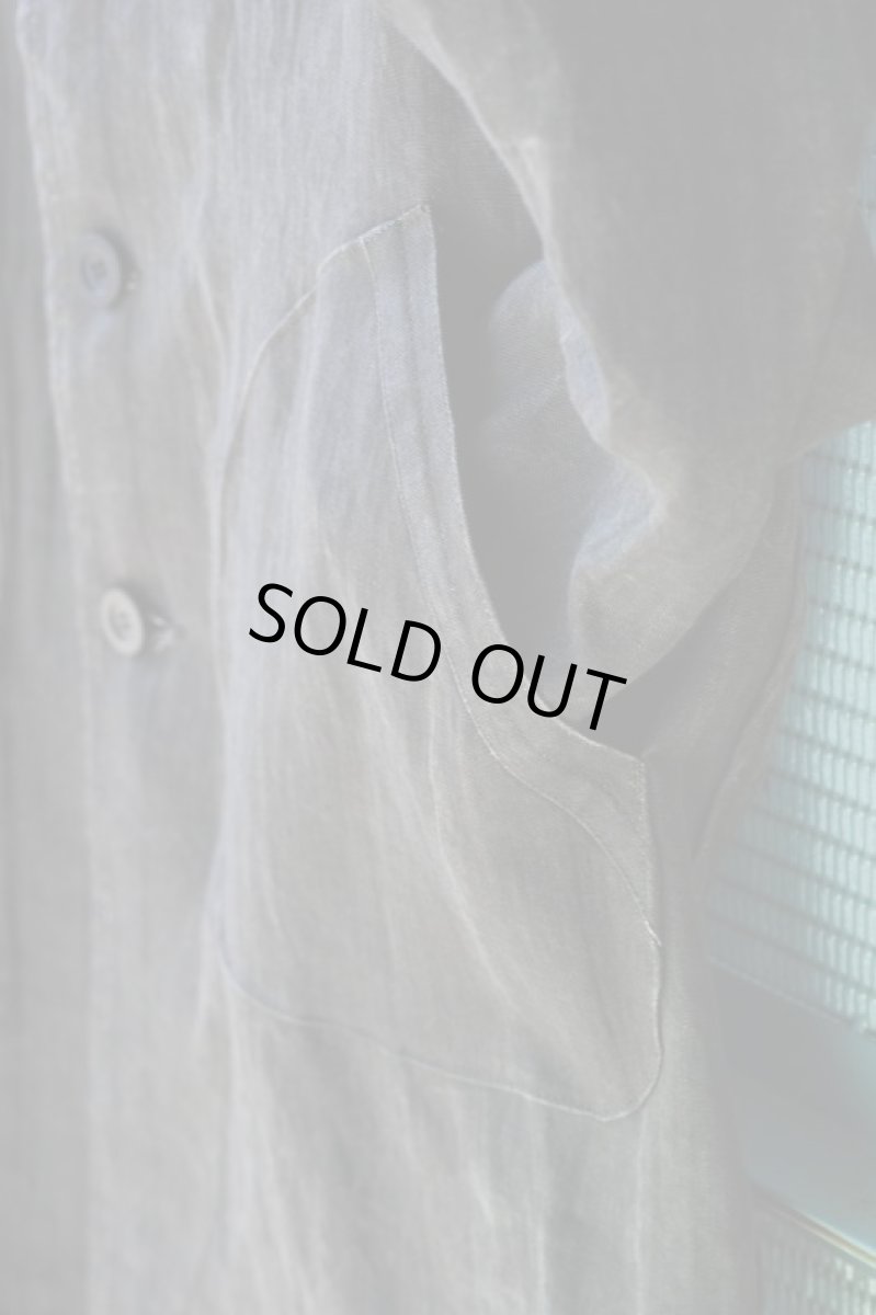 画像11: LINEN SUMIZOME ATELIER COAT CHARCOAL GRAY (11)