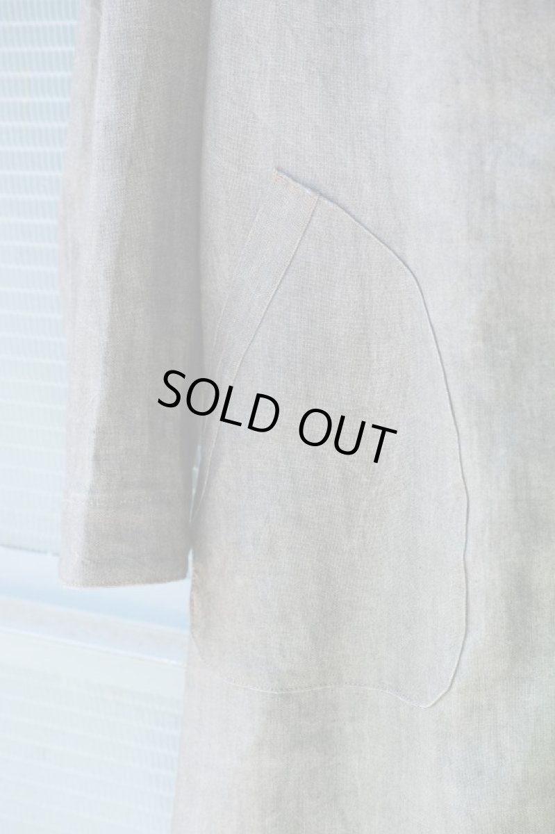 画像12: LINEN SUMIZOME ATELIER COAT GRAY (12)