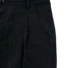 画像4: PURE BLACK LINEN BIG SILHOUETTE PANTS (4)