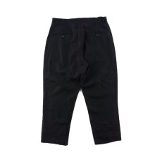 画像2: PURE BLACK LINEN BIG SILHOUETTE PANTS (2)