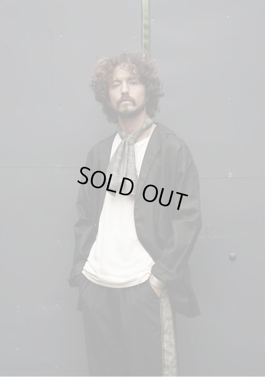 画像7: PURE BLACK LINEN BIG SILHOUETTE JACKET (7)