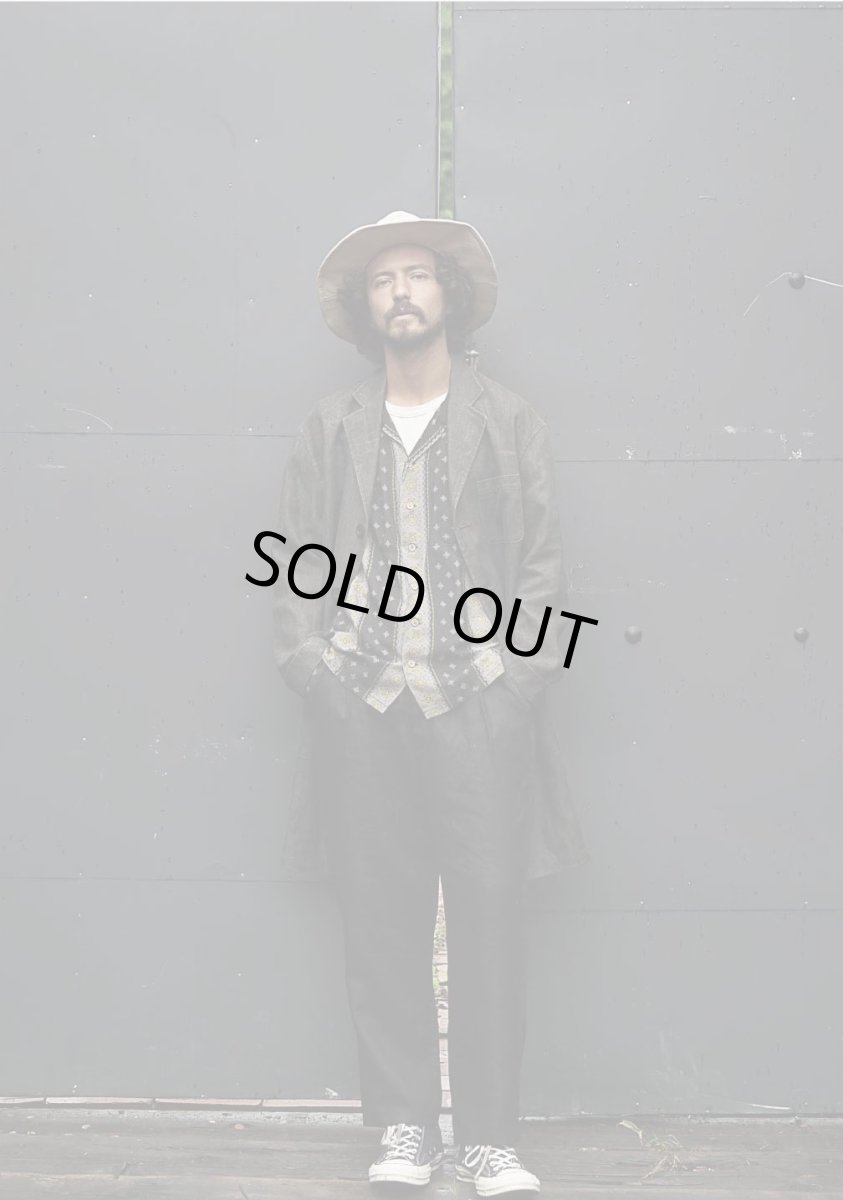 画像5: PURE BLACK LINEN BIG SILHOUETTE PANTS (5)