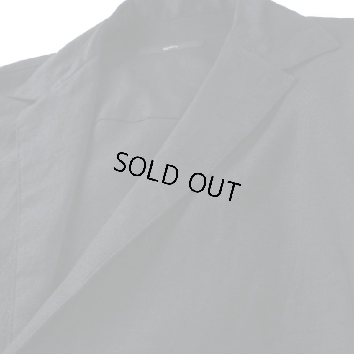 画像3: PURE BLACK LINEN BIG SILHOUETTE JACKET (3)