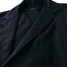 画像3: PURE BLACK LINEN BIG SILHOUETTE JACKET (3)