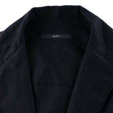 画像4: PURE BLACK LINEN BIG SILHOUETTE JACKET (4)