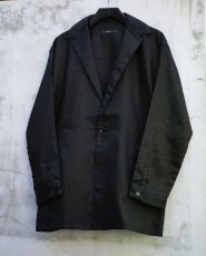 画像8: PURE BLACK LINEN BIG SILHOUETTE JACKET (8)