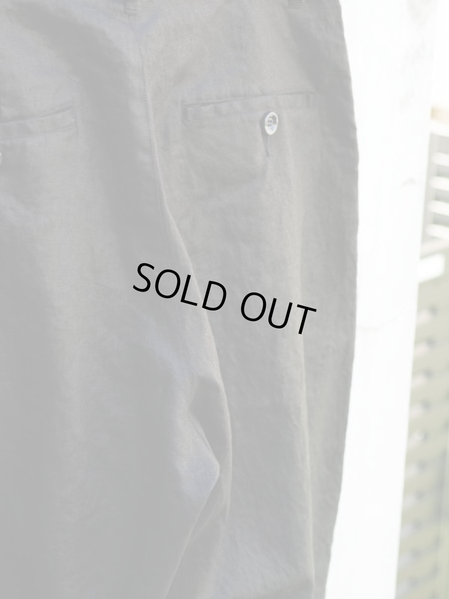 画像11: PURE BLACK LINEN BIG SILHOUETTE PANTS (11)