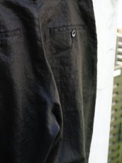 画像11: PURE BLACK LINEN BIG SILHOUETTE PANTS (11)