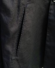 画像13: PURE BLACK LINEN BIG SILHOUETTE JACKET (13)