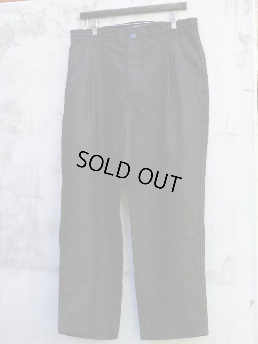 画像6: PURE BLACK LINEN BIG SILHOUETTE PANTS (6)