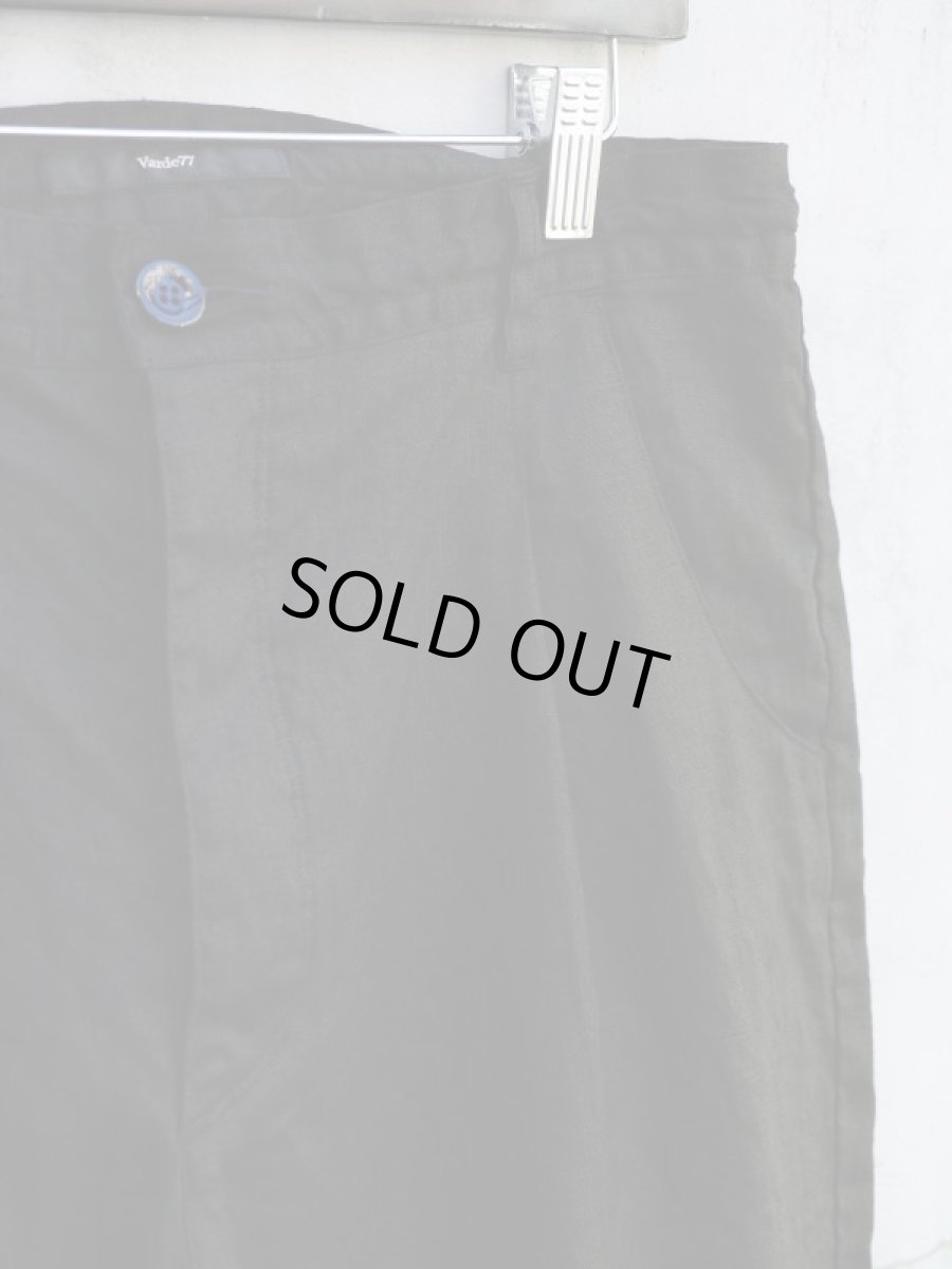 画像8: PURE BLACK LINEN BIG SILHOUETTE PANTS (8)