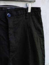 画像8: PURE BLACK LINEN BIG SILHOUETTE PANTS (8)