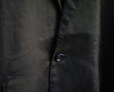 画像11: PURE BLACK LINEN BIG SILHOUETTE JACKET (11)