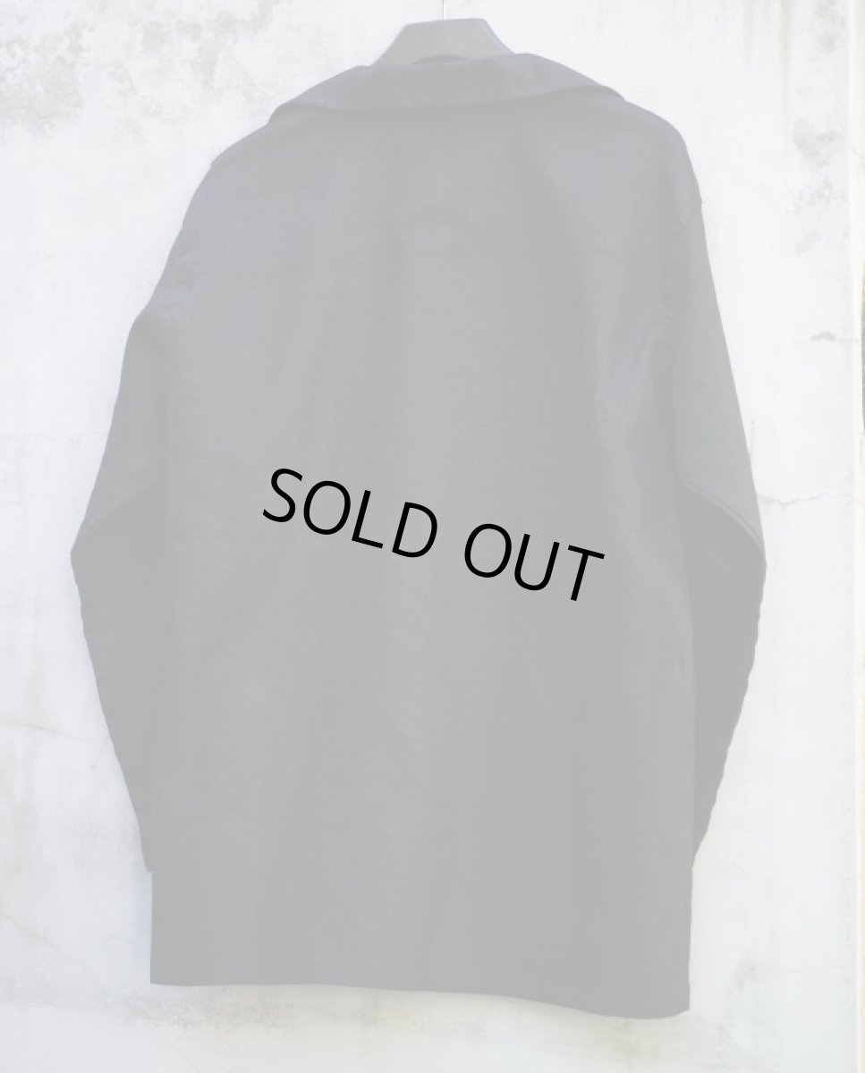 画像9: PURE BLACK LINEN BIG SILHOUETTE JACKET (9)