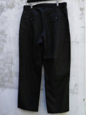 画像7: PURE BLACK LINEN BIG SILHOUETTE PANTS (7)