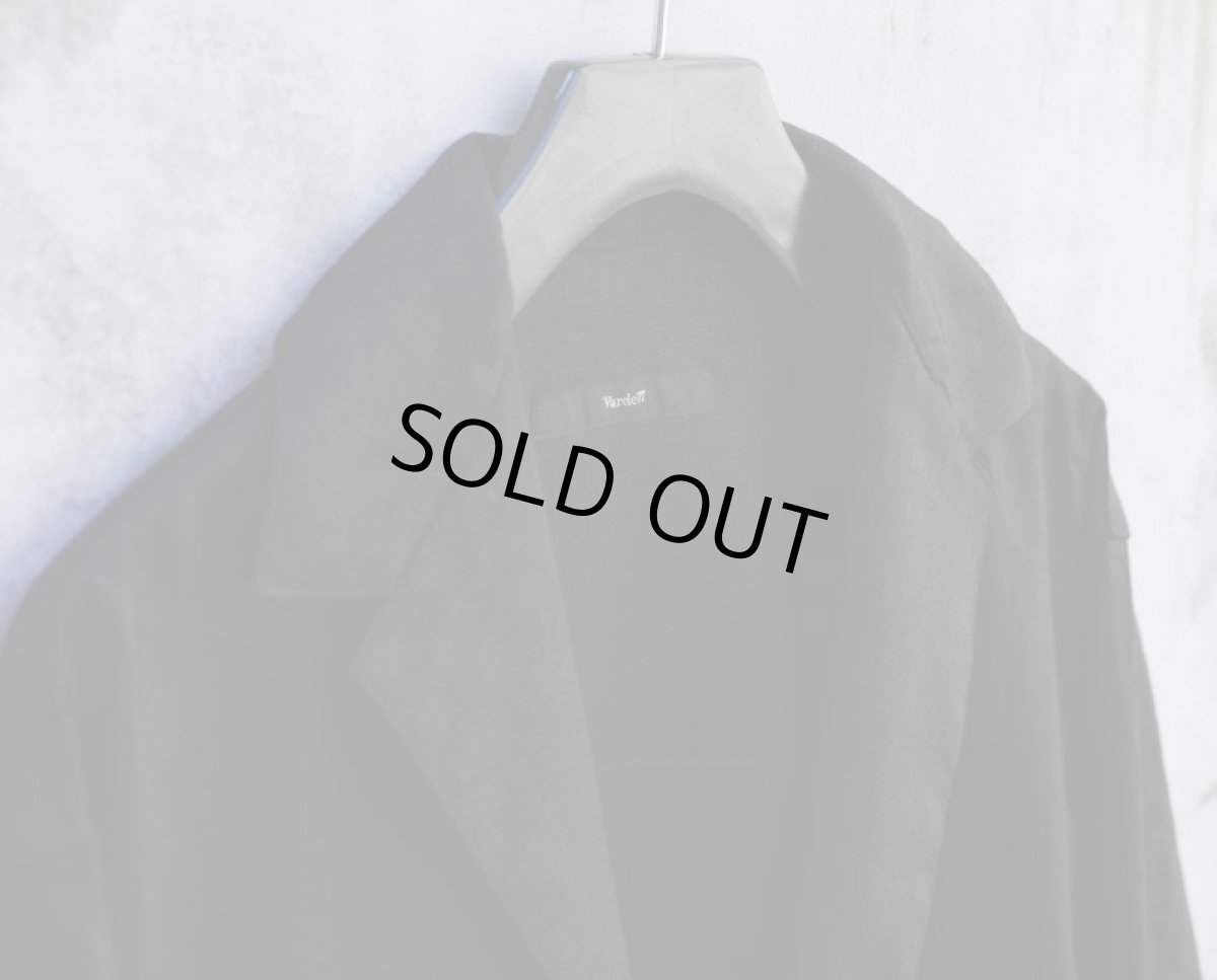 画像10: PURE BLACK LINEN BIG SILHOUETTE JACKET (10)