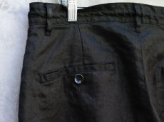画像10: PURE BLACK LINEN BIG SILHOUETTE PANTS (10)