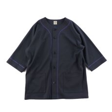 画像1: STRETCH BASEBALL SHIRTS BLACK (1)