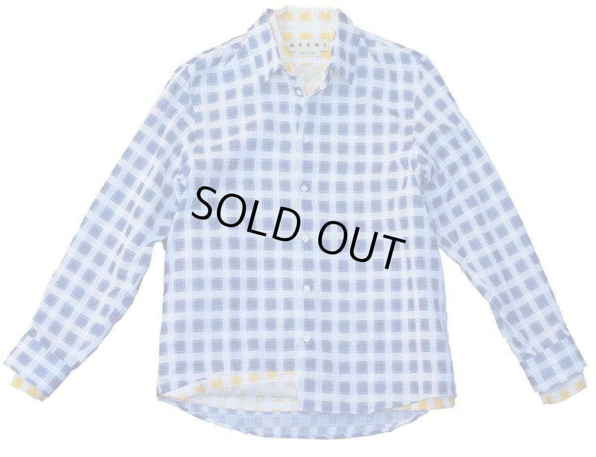 画像1: M A R N I   TRICK SHIRTS BLUECECK/YELLOW CHECK   CUMU0048Q0 (1)