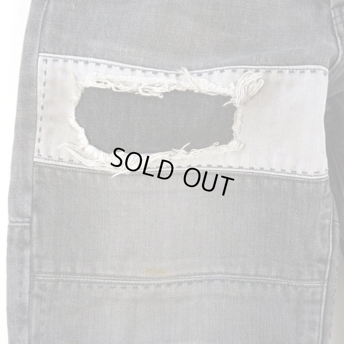 画像2: ＜限定商品＞VARDE77" BLACK" PATCHWORK DAMAGE DENIM　PANTS (2)