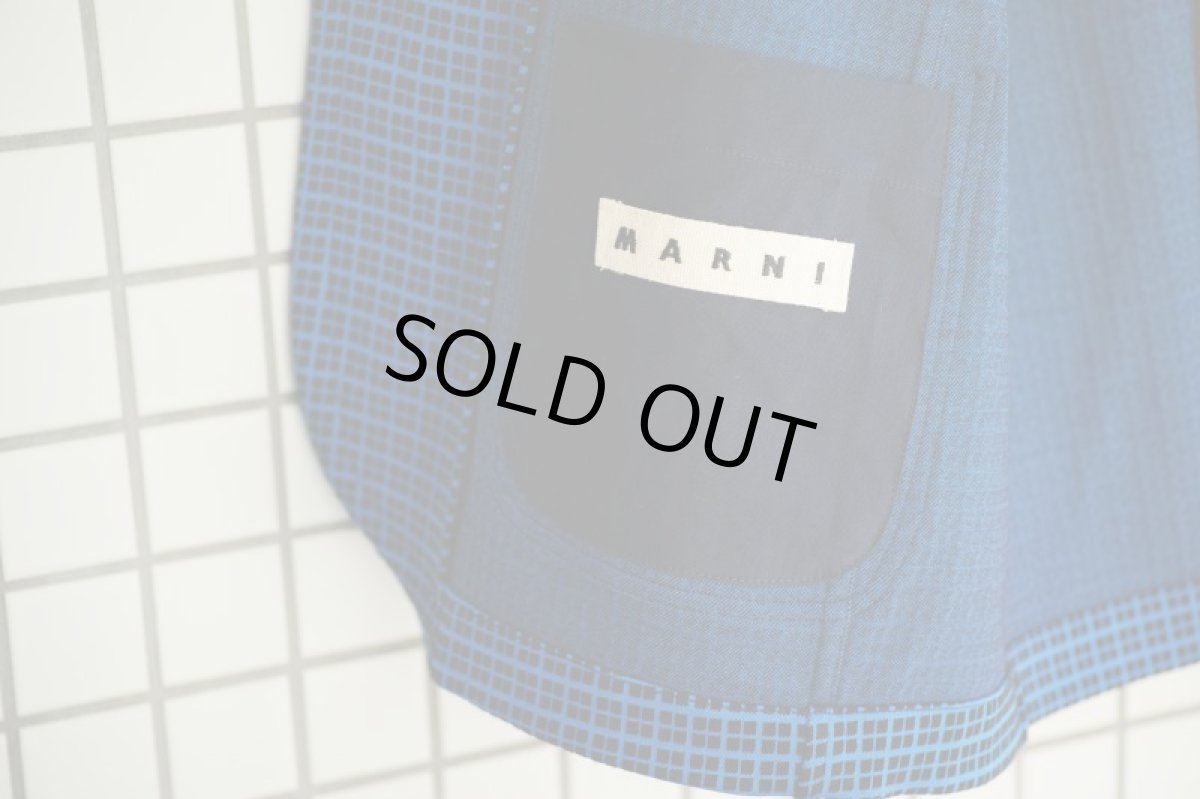 画像17: M A R N I   BLUE BLACK TAILORED JACKET   GUMU0004A0 (17)