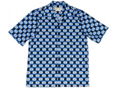 画像1: M A R N I S/S SHIRTS BLUE BLACK  CUMU0053A0  (1)