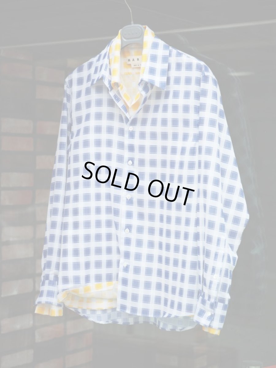 画像9: M A R N I   TRICK SHIRTS BLUECECK/YELLOW CHECK   CUMU0048Q0 (9)