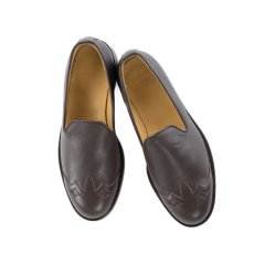 画像1: VARDE77 WESTERN LEATHER SLIP-ON BROWN (1)