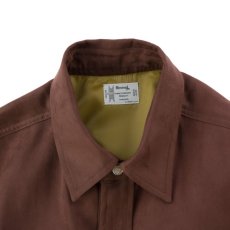 画像2: VARDE77 POLYNUBUCK SNAP SHIRTS BROWN (2)