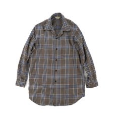 画像1: VARDE77 EMBROIDERY CHECK LONG SHIRTS BROWN (1)