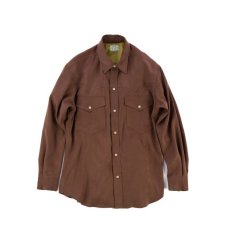 画像1: VARDE77 POLYNUBUCK SNAP SHIRTS BROWN (1)