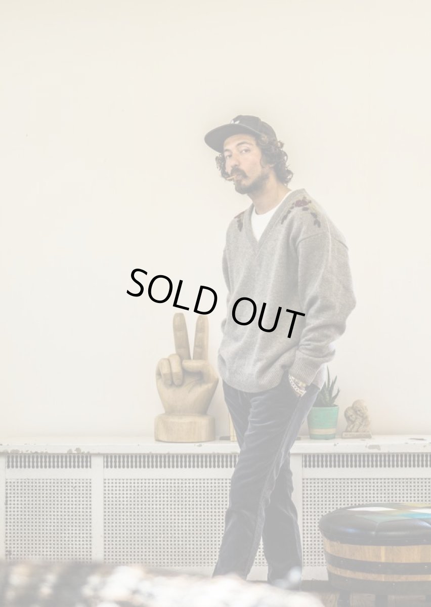 画像8: VARDE77 FLORAL DECORATION MOHAIR KNIT GRAY BEIGE (8)