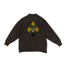 画像4: VARDE77 FLORAL DECORATION MOHAIR KNIT DARK BROWN (4)