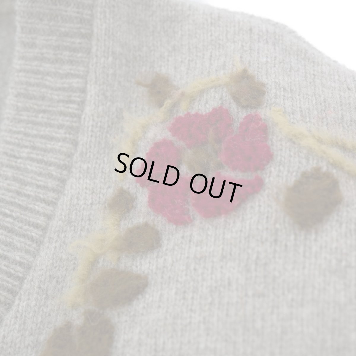 画像4: VARDE77 FLORAL DECORATION MOHAIR KNIT GRAY BEIGE (4)