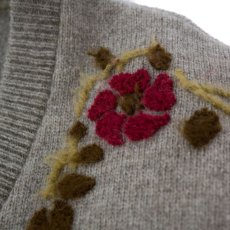 画像4: VARDE77 FLORAL DECORATION MOHAIR KNIT GRAY BEIGE (4)