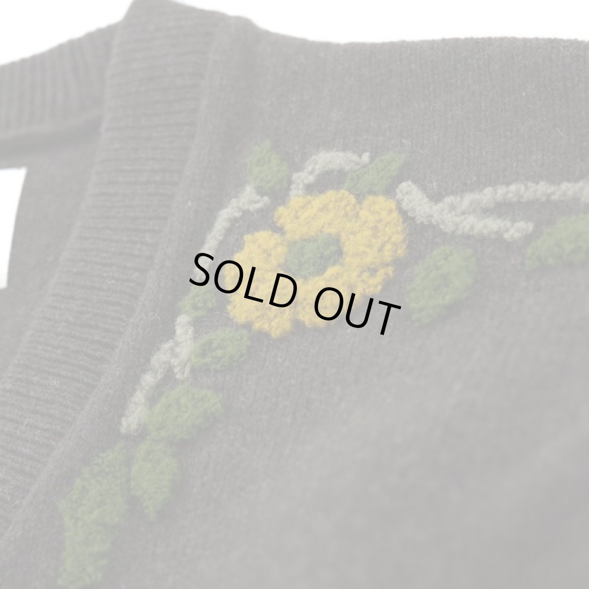 画像3: VARDE77 FLORAL DECORATION MOHAIR KNIT DARK BROWN (3)