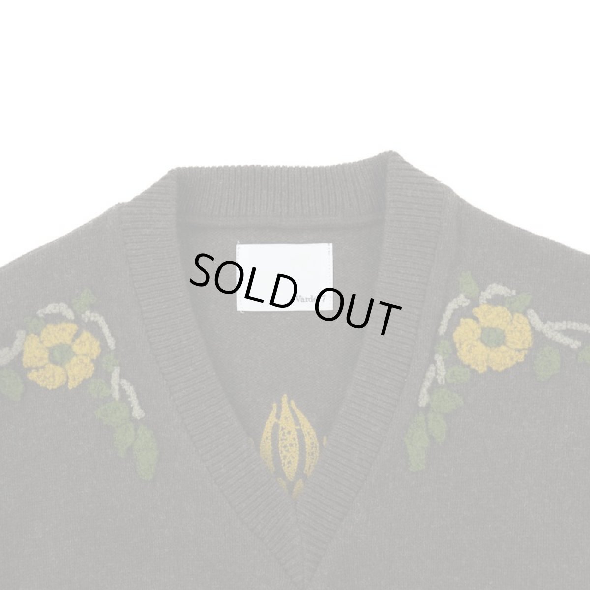 画像2: VARDE77 FLORAL DECORATION MOHAIR KNIT DARK BROWN (2)