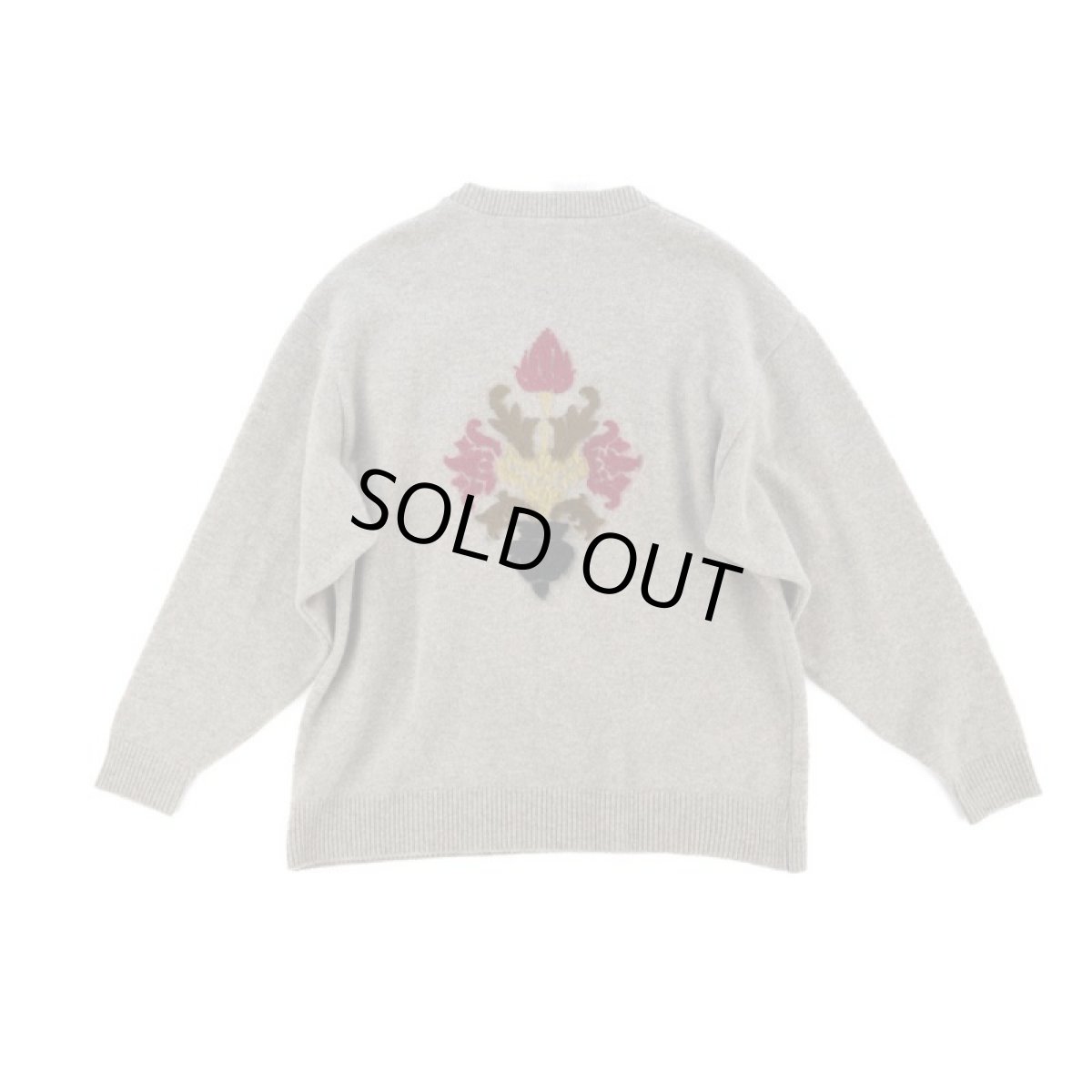 画像5: VARDE77 FLORAL DECORATION MOHAIR KNIT GRAY BEIGE (5)