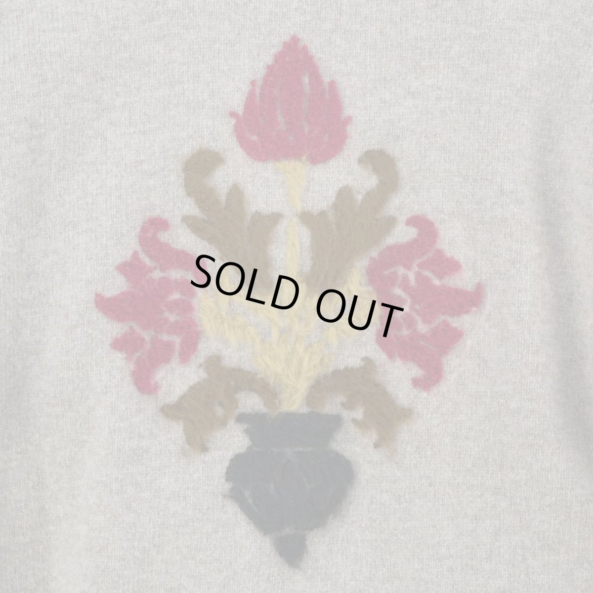 画像6: VARDE77 FLORAL DECORATION MOHAIR KNIT GRAY BEIGE (6)